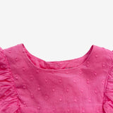 Pink Frill Sleeve Woven Dress