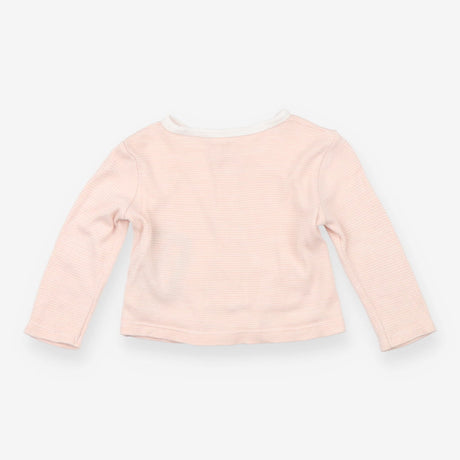 Pink striped jersey jacket with white pockets