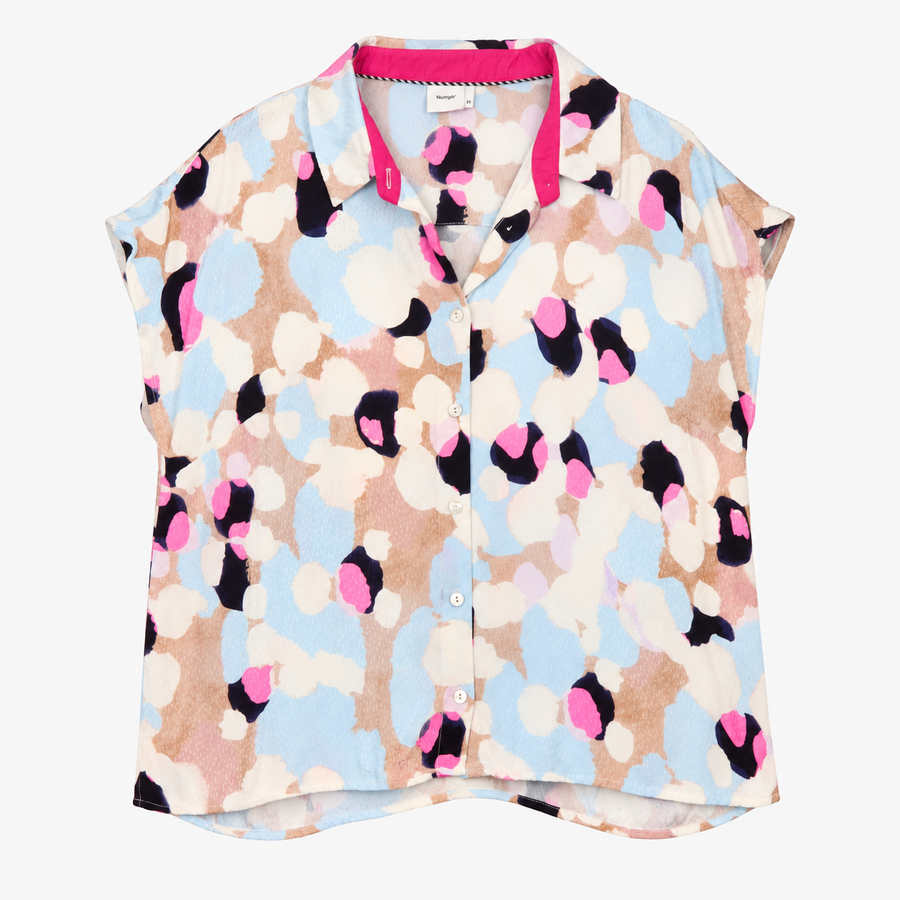 Shirt Multicolour Abstract Print Short Sleeve Butt