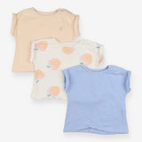 T-Shirts Blue White and Peach 3 Pack