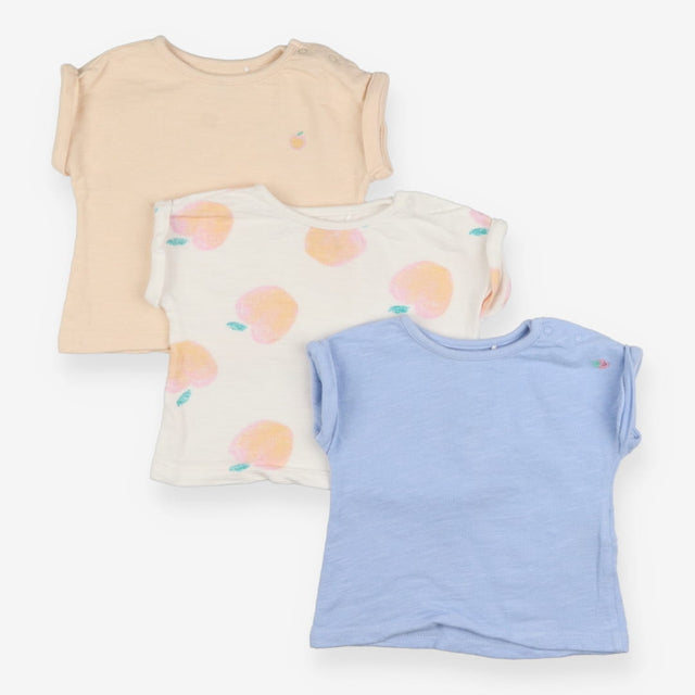 T-Shirts Blue White and Peach 3 Pack