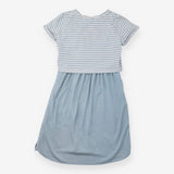 Two-in-One Maternity Nursing Dress Blue Stripe