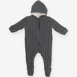 Pramsuit knitted grey fur lined The Little Tailor