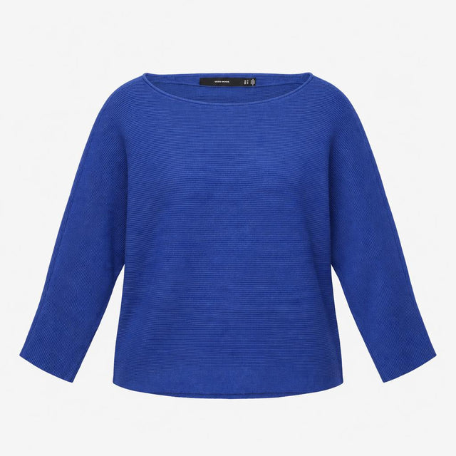 Jumper VMNORA 3/4 Sleeve Boatneck Fine Knit Cobalt