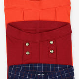 Leggings red orange navy check 3 pack