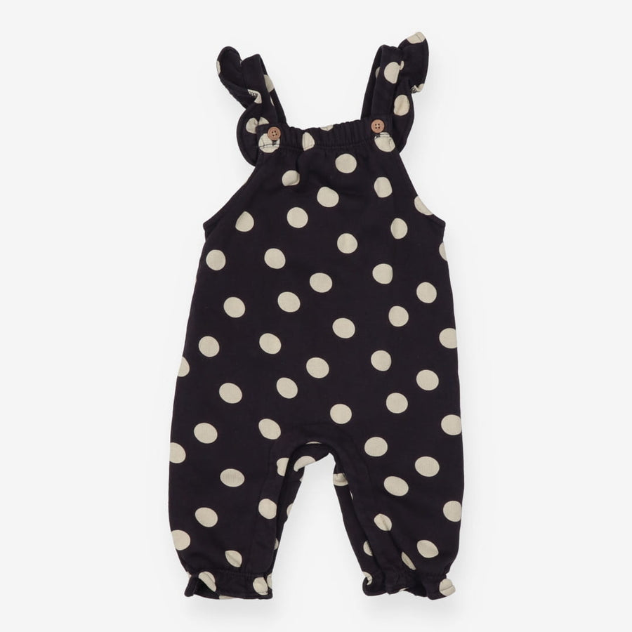 Black dungarees with white spots
