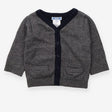 Knit Cardigan Grey V Neck Navy and 2 Pockets