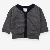 Knit Cardigan Grey V Neck Navy and 2 Pockets
