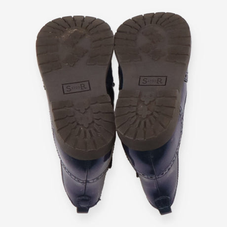 Chelsea Boot Zip Sides Metallic Blue Polka Dots