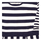 Dress Navy Blue Cream Stripe Knitted Scoop Neck