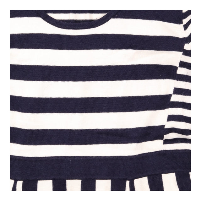 Dress Navy Blue Cream Stripe Knitted Scoop Neck