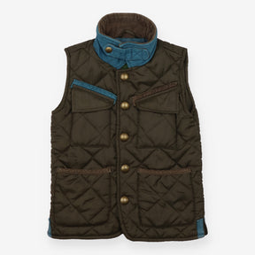 Gilet Dark Green with Cord Collar