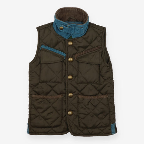 Gilet Dark Green with Cord Collar