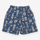 Shorts Blue Boats and Lighthouses