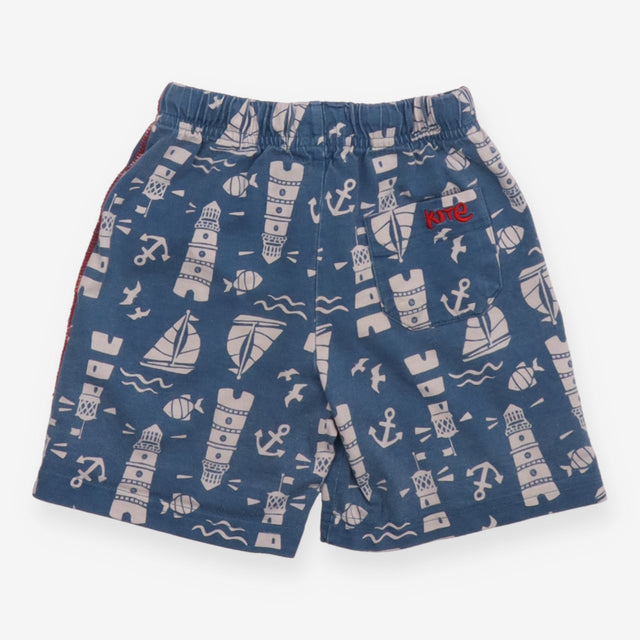 Shorts Blue Boats and Lighthouses