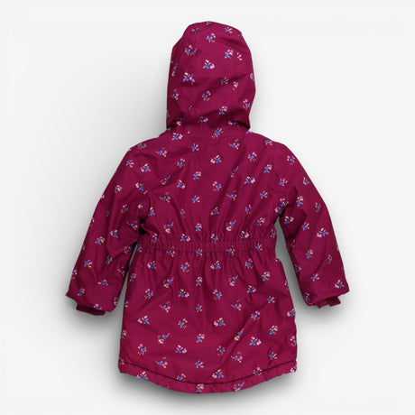 Fleece lined bird print coat
