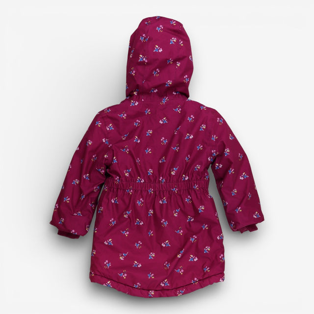 Fleece lined bird print coat