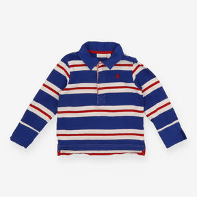 Rugby shirt blue/white/red striped with boat