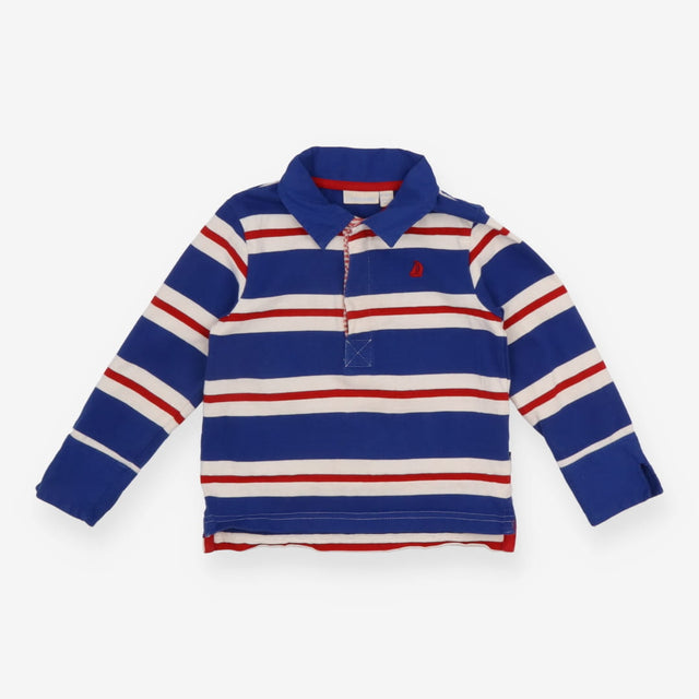 Rugby shirt blue/white/red striped with boat