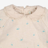 Sweater Cream with Frill Collar and Flowers