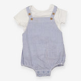 Shortie romper blue striped with SS tee