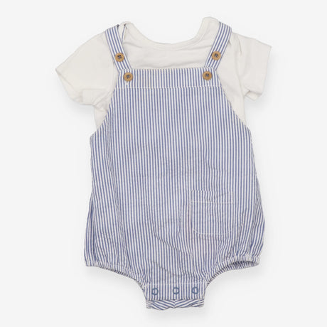 Shortie romper blue striped with SS tee