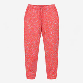 Bright Coral Harem Trousers with Grey Animal Print