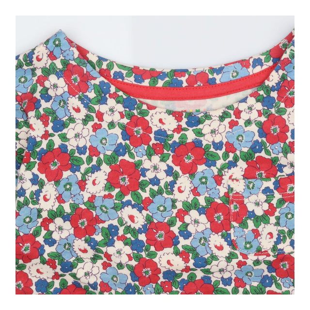 Dress Long Sleeved Red, White and Blue Flowers