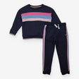 Sweater and Jogger Set Navy with Pink and Blue Str