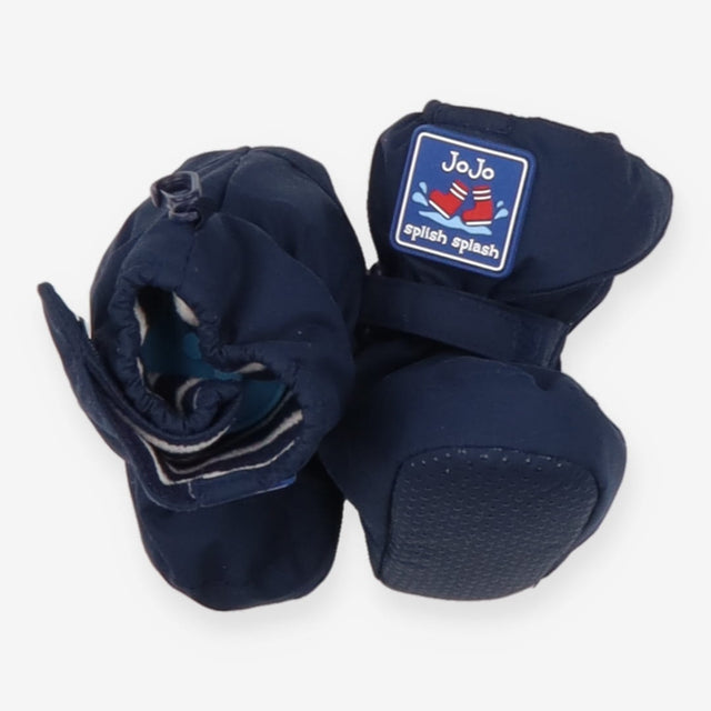 Navy Striped Fleece Lined Waterproof Booties