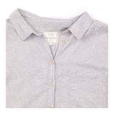 Cotton Shirt Grey Marl Long Sleeve Popover