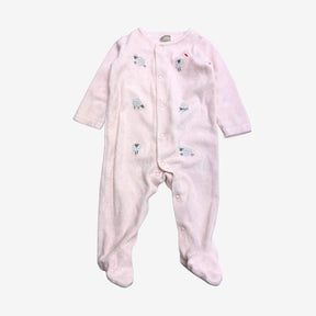 Pink Velour Sheep Sleepsuit