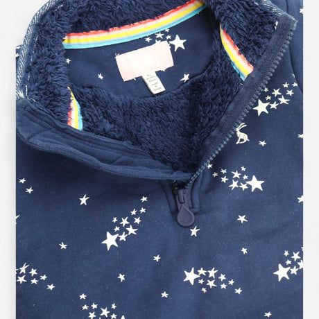 Quarter Zip Navy Stars Fleece Lined