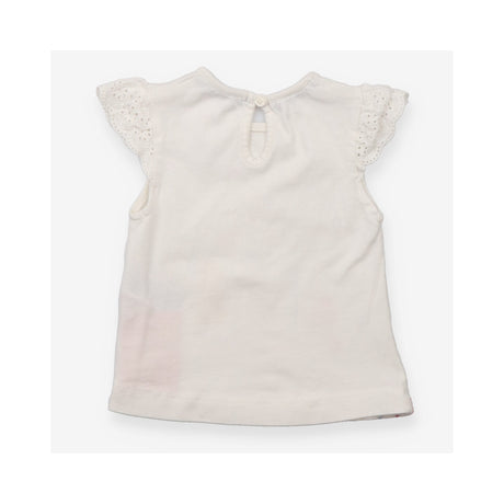 Tee White With Lace Frill Sleeve and Hola! Lover D
