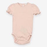 Bodysuit Short Sleeve Pink Frill