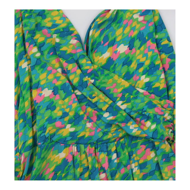 Midi Dress Abstract Print Halterneck Sleeveless