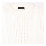 Ivory Cable Knit Crew Neck Sweater