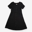 Button Dress Charcoal Grey Contrast Stitch Short S