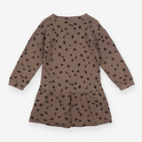 Dress Long Sleeved Brown with Black Spots