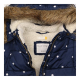 Puffer 3 in 1 Coat Navy with White Polka Dot