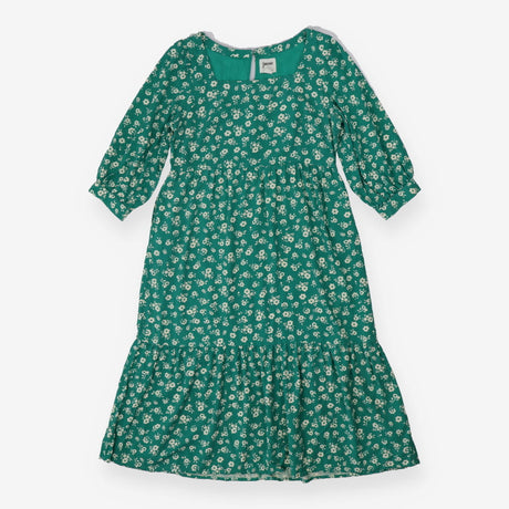 Joanie Woven Dress Square neck, puff sleeve Green 