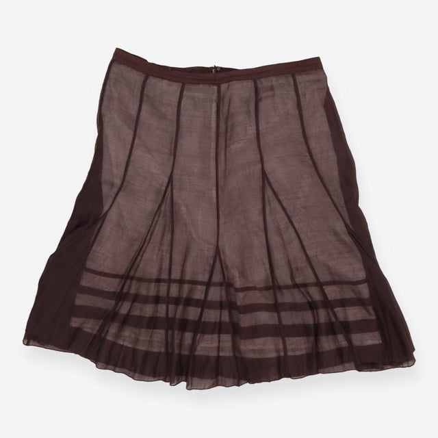 Striped Detail Layered Skirt – Brown/White