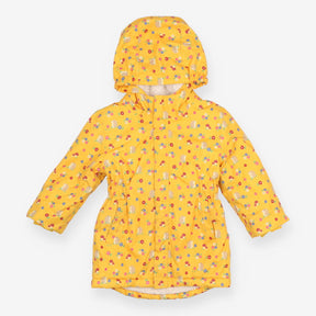 Coat Lining Yellow with Hedgehogs and Flowers