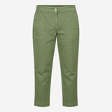 Olive Khaki Green 100% Cotton Twill High Waist Pat