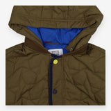 Quilted Coat with Detachable Hood Khaki and Navy