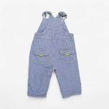 Light blue and white striped soft denim dungarees
