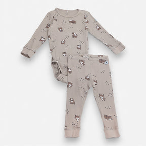 Bodysuit and Leggings Brown with Lynx Kittens