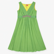 Silk Dress Green Beaded Empire Waist Occasion