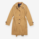 Trench Coat Camel Belted Longline Single Breasted