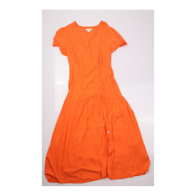 Bright Coral Orange 100% EcoVero Viscose Lined But